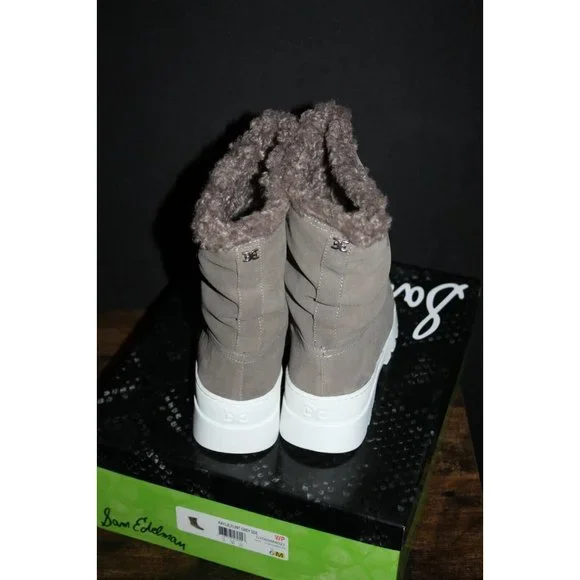 Sam Edelman Kaylie Flint Grey Velour Suede Shearling Women's Boots US 6 NEW - Picture 3 of 5